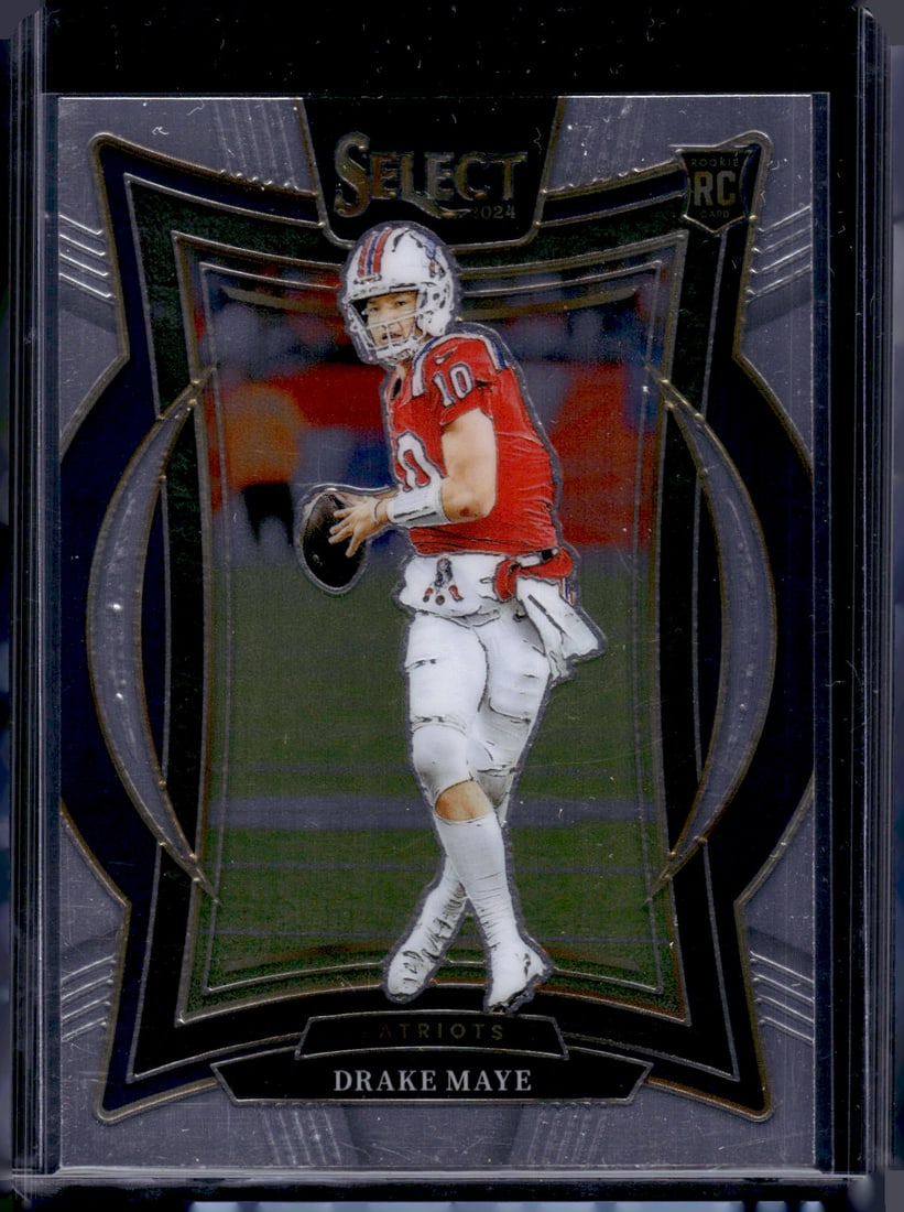 Drake Maye Rookie Card 2024 Panini Select #27 New England Patriots: Panini Select, Prizm, Mosaic, Contenders, Zenith, Phoenix, Illusions, Absolute, Rookie NFL Sports Trading Cards, SP, SSP, Cards, Football Cards for Sale Near Me, Superbowl & Hall of Fame Player Cards,
