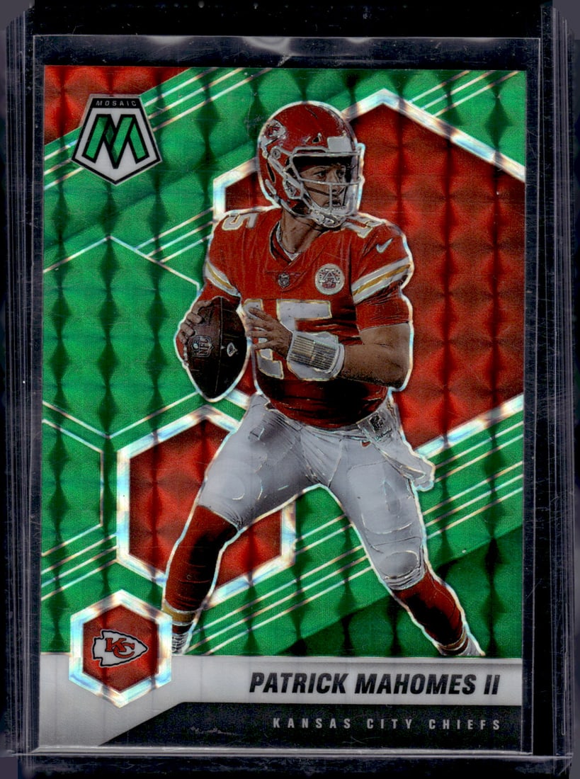 Patrick Mahomes Green Mosaic Prizm 2021 Panini Mosaic #1 Kansas City Chiefs (1 of 2)
