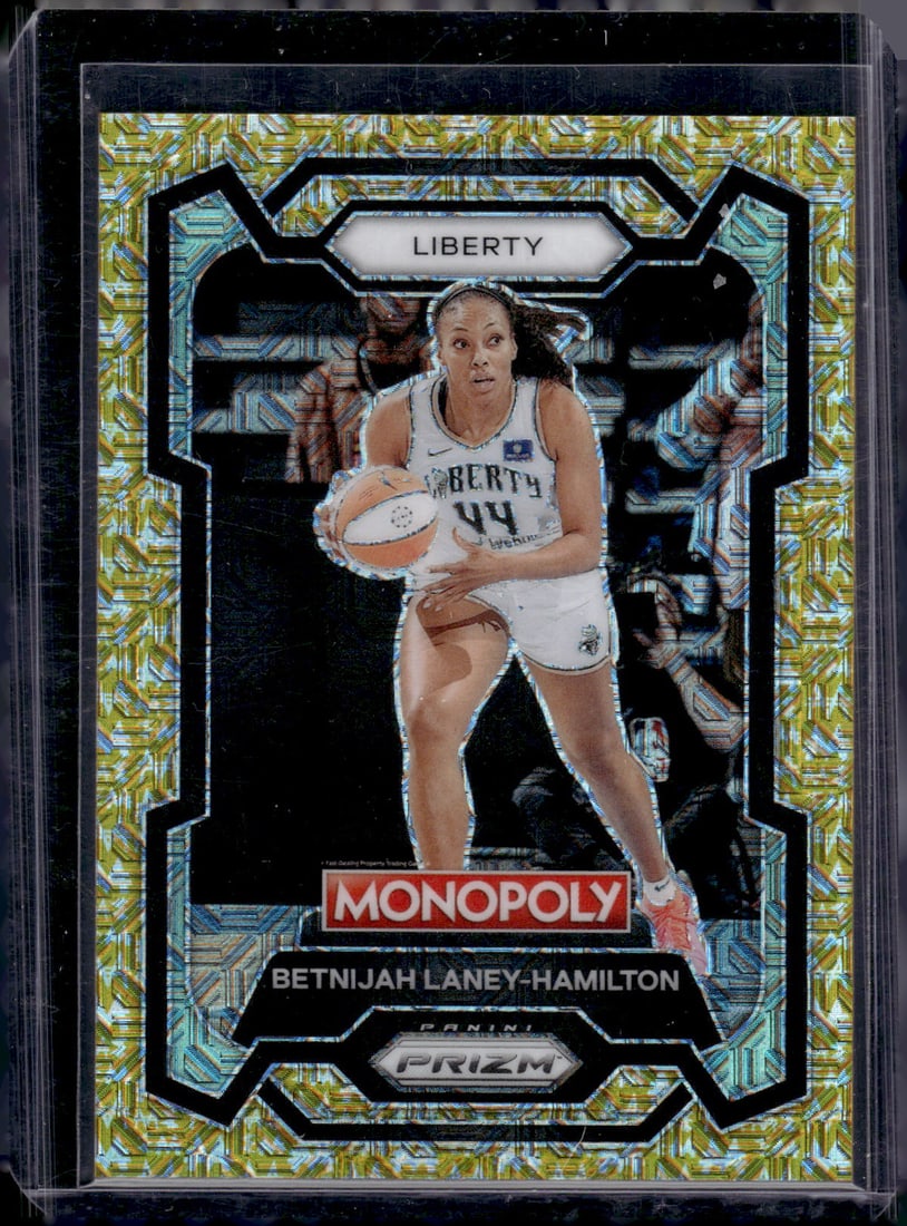 Bethnijah Laney-Hamilton Gold Millionaire Shimmer /500 2024 WNBA Monopoly Prizm #31: Panini Select, Prizm, Mosaic, Contenders, Revolution, Phoenix, NBA Hoops, Rookie NFL Sports Trading Cards, Silver, SP, SSP, Wave Prizms, Numbered Cards, Basketball sports Cards for Sale Near Me, NBA C