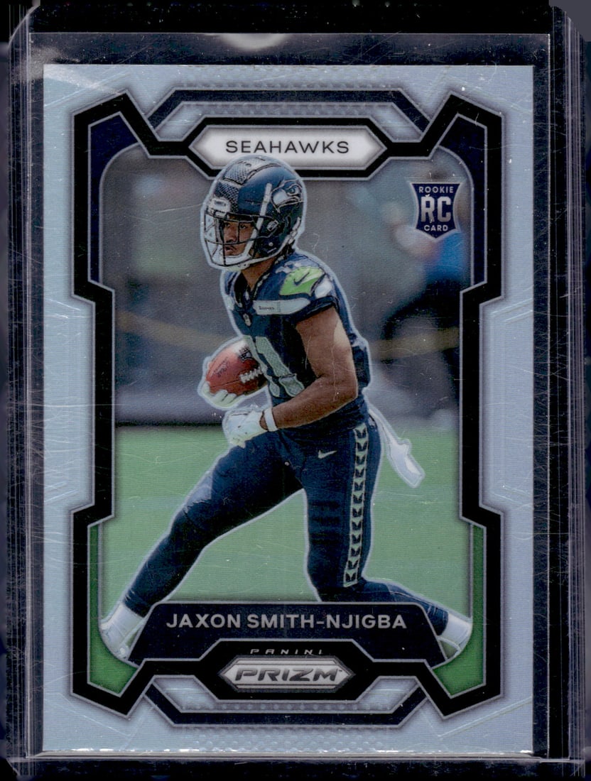 Jaxon Smith-Njigba Rookie Card Silver Prizm 2023 Panini Prizm #390 Seattle Seahawks: Panini Select, Prizm, Mosaic, Contenders, Zenith, Phoenix, Illusions, Absolute, Rookie NFL Sports Trading Cards, SP, SSP, Cards, Football Cards for Sale Near Me, Superbowl & Hall of Fame Player Cards,