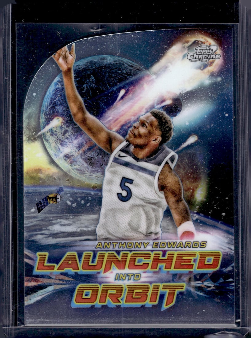Anthony Edwards Launched Into Orbit 2023-24 Topps Chrome Cosmic #LIO-14: Topps Basketball NBA Trading & Sports Cards, Sports Cards for Sale Near Me, Chrome, Refractor, SP, SSP, Valuable Auction Memorabilia Lots Sold On Line, NBA Championship & Hall of Fame Player Cards