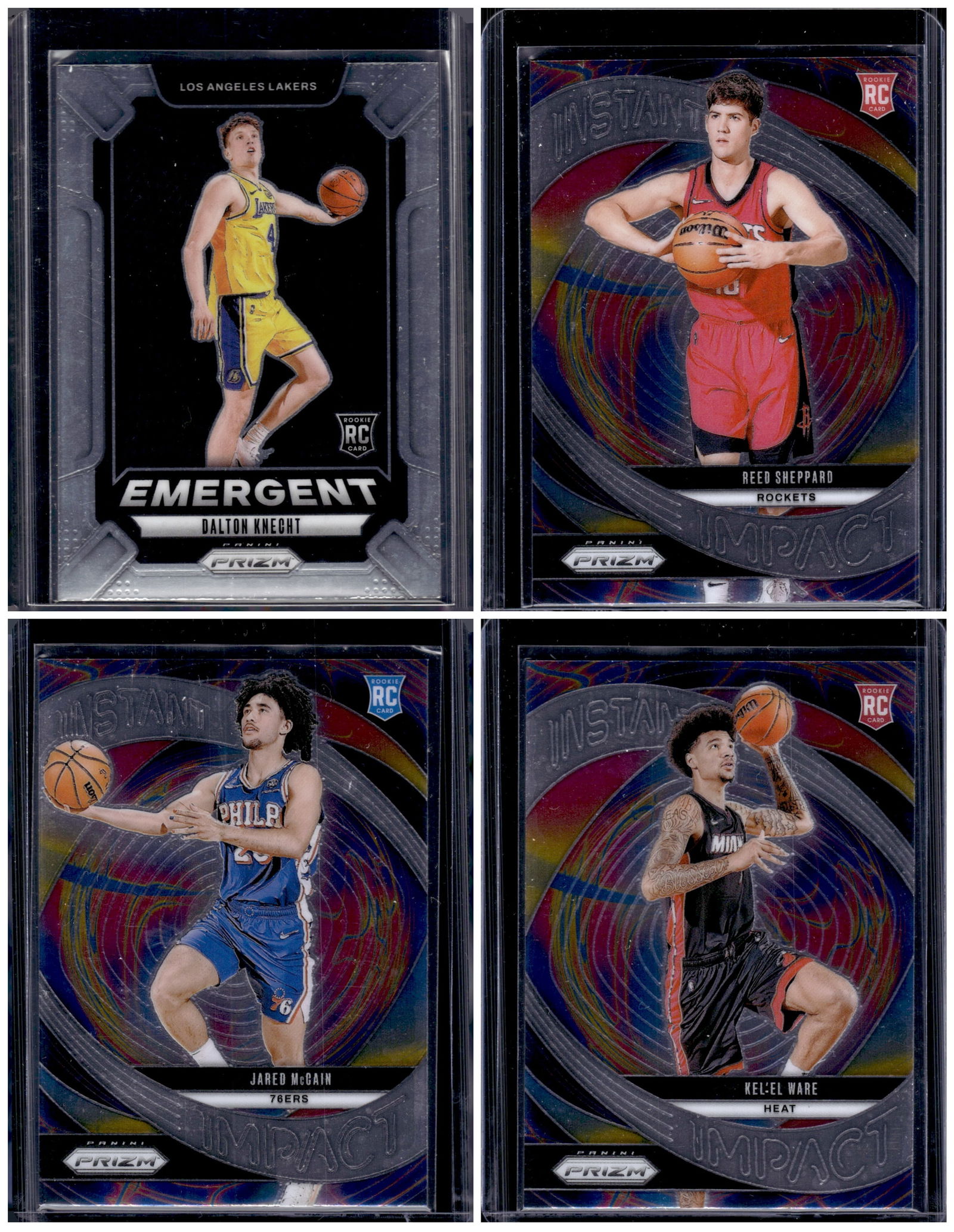 Lot of 4 2024-25 Panini Prizm NBA Rookie Inserts. Knecht, Sheppard, McCain, Ware (1 of 1)