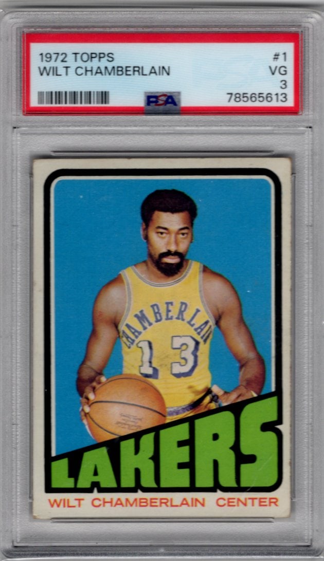 Wilt Chamberlain 1972 Topps #1 PSA 3 Los Angeles Lakers (1 of 2)