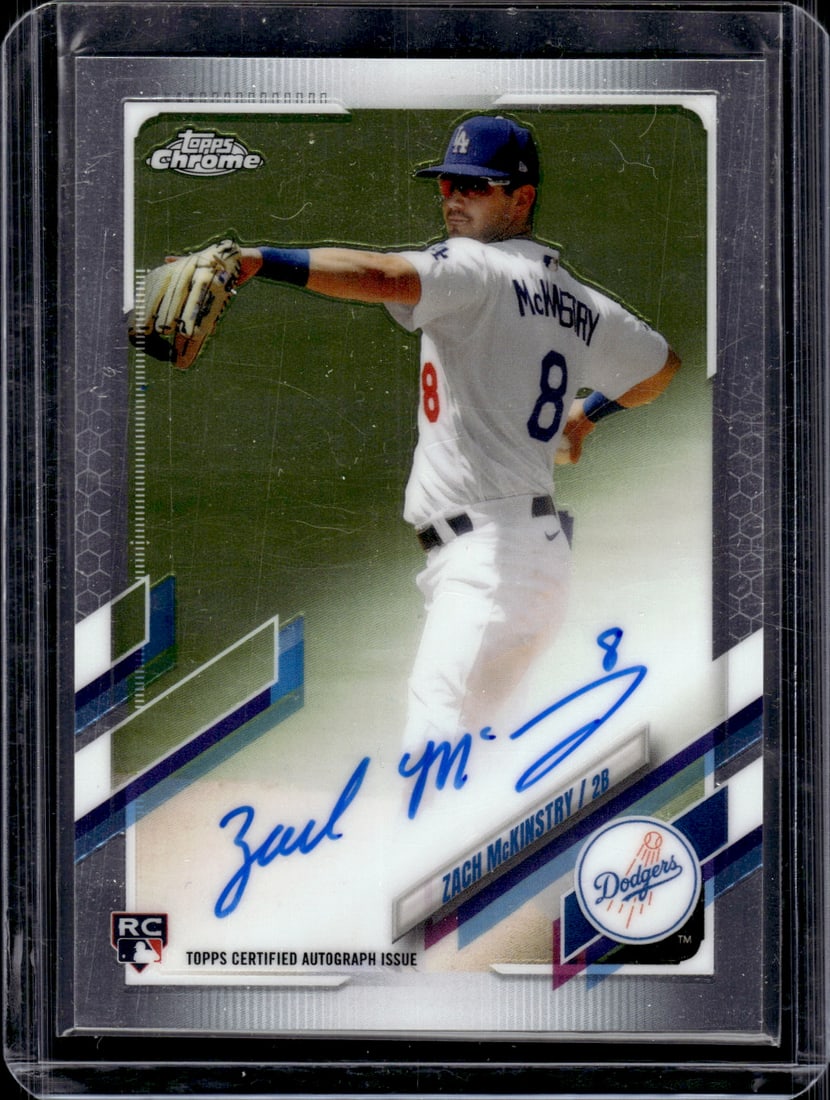 Zach McKinstry Rookie Auto 2021 Topps Chrome #RA-ZM Dodgers, Tigers (1 of 2)