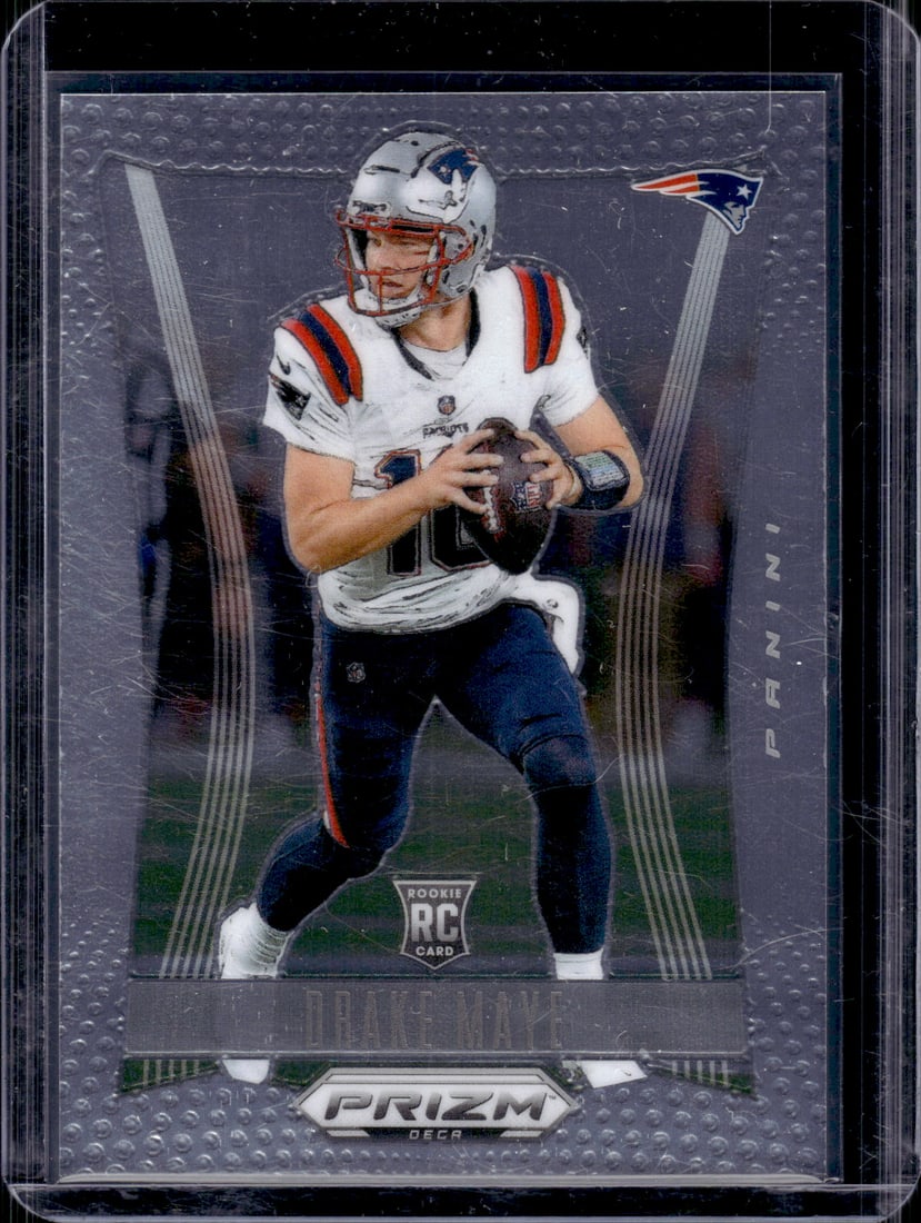 Drake Maye Rookie Card 2024 Panini Prizm Deca #213 New England Patriots: Panini Select, Prizm, Mosaic, Contenders, Zenith, Phoenix, Illusions, Absolute, Rookie NFL Sports Trading Cards, SP, SSP, Cards, Football Cards for Sale Near Me, Superbowl & Hall of Fame Player Cards,