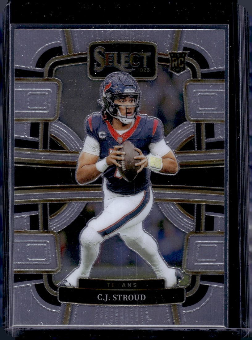 Cj Stroud Rookie Card 2023 Panini Select #41 Houston Texans: Panini Select, Prizm, Mosaic, Contenders, Zenith, Phoenix, Illusions, Absolute, Rookie NFL Sports Trading Cards, SP, SSP, Cards, Football Cards for Sale Near Me, Superbowl & Hall of Fame Player Cards,
