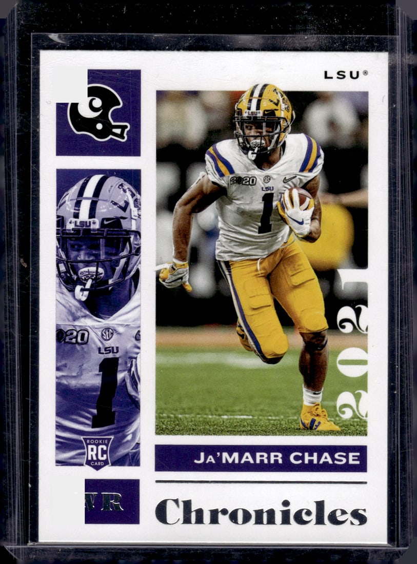 Ja'Marr Chase Rookie Card 2021 Panini Chronicles Draft Picks #5 LSU Tigers, Bengals (1 of 2)