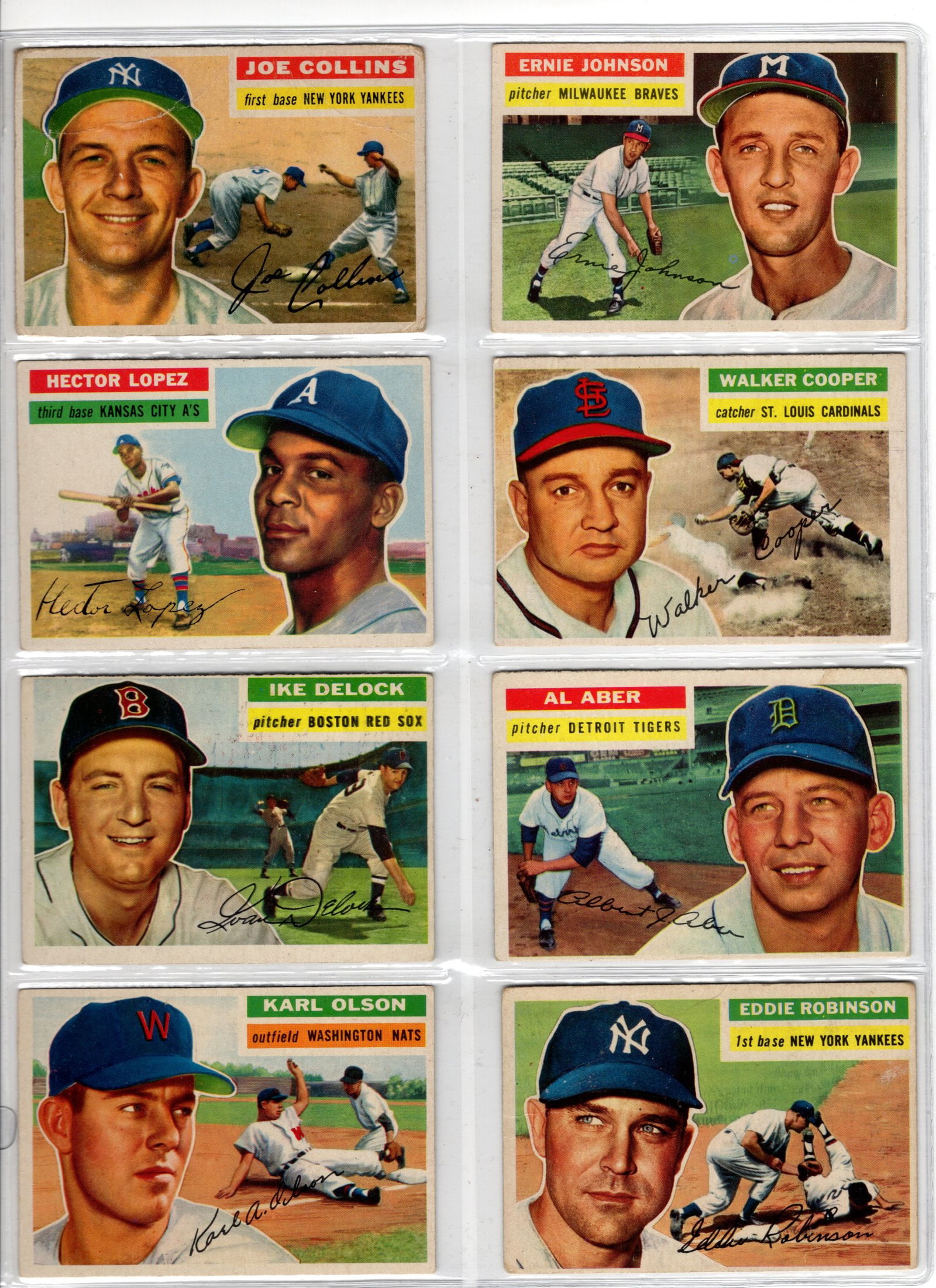 Lot of 8 1956 Topps Vintage Baseball Cards. All Different, See Pictures For Condition (1 of 2)