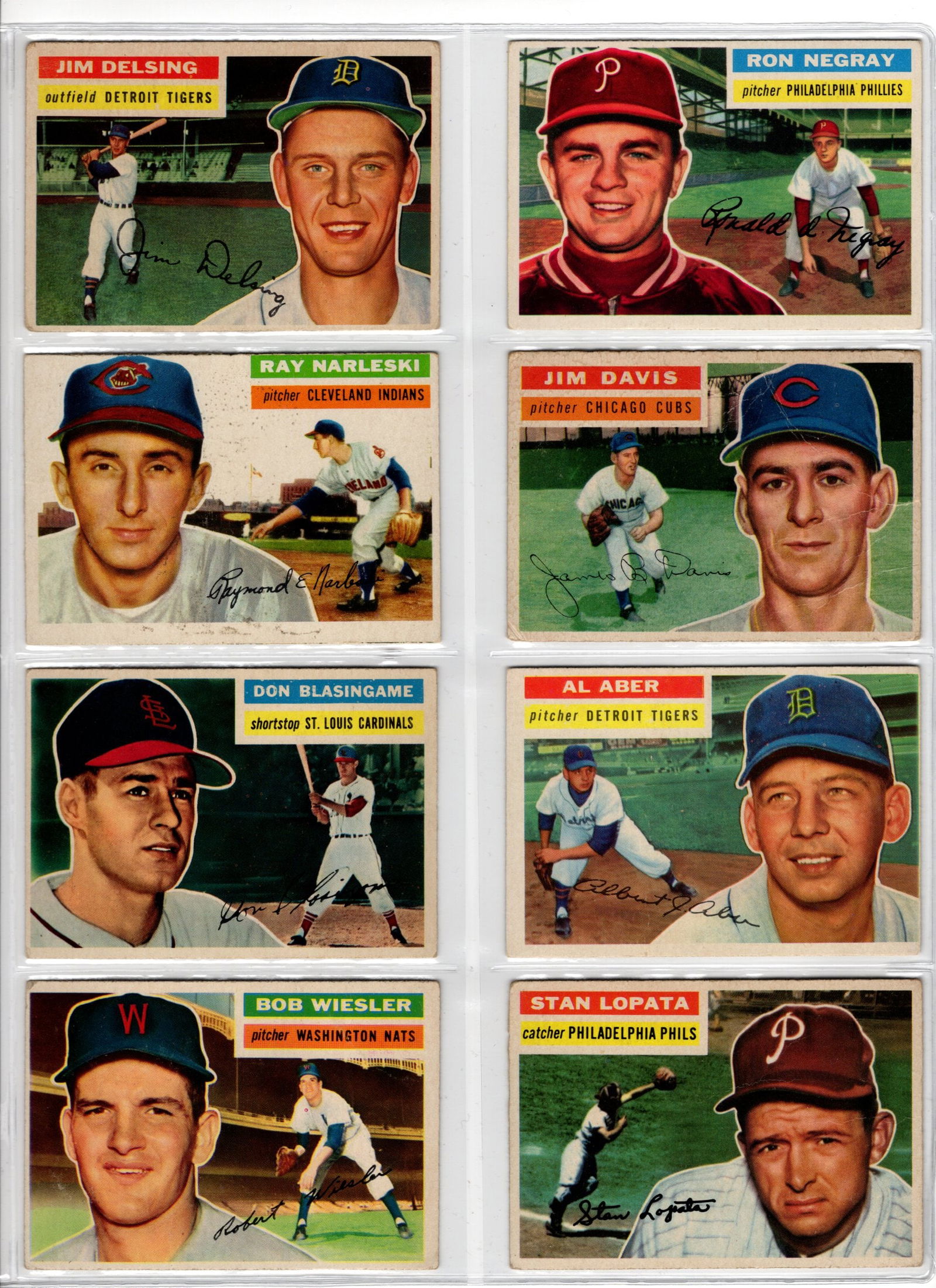 Lot of 8 1956 Topps Vintage Baseball Cards. All Different, See Pictures For Condition (1 of 2)