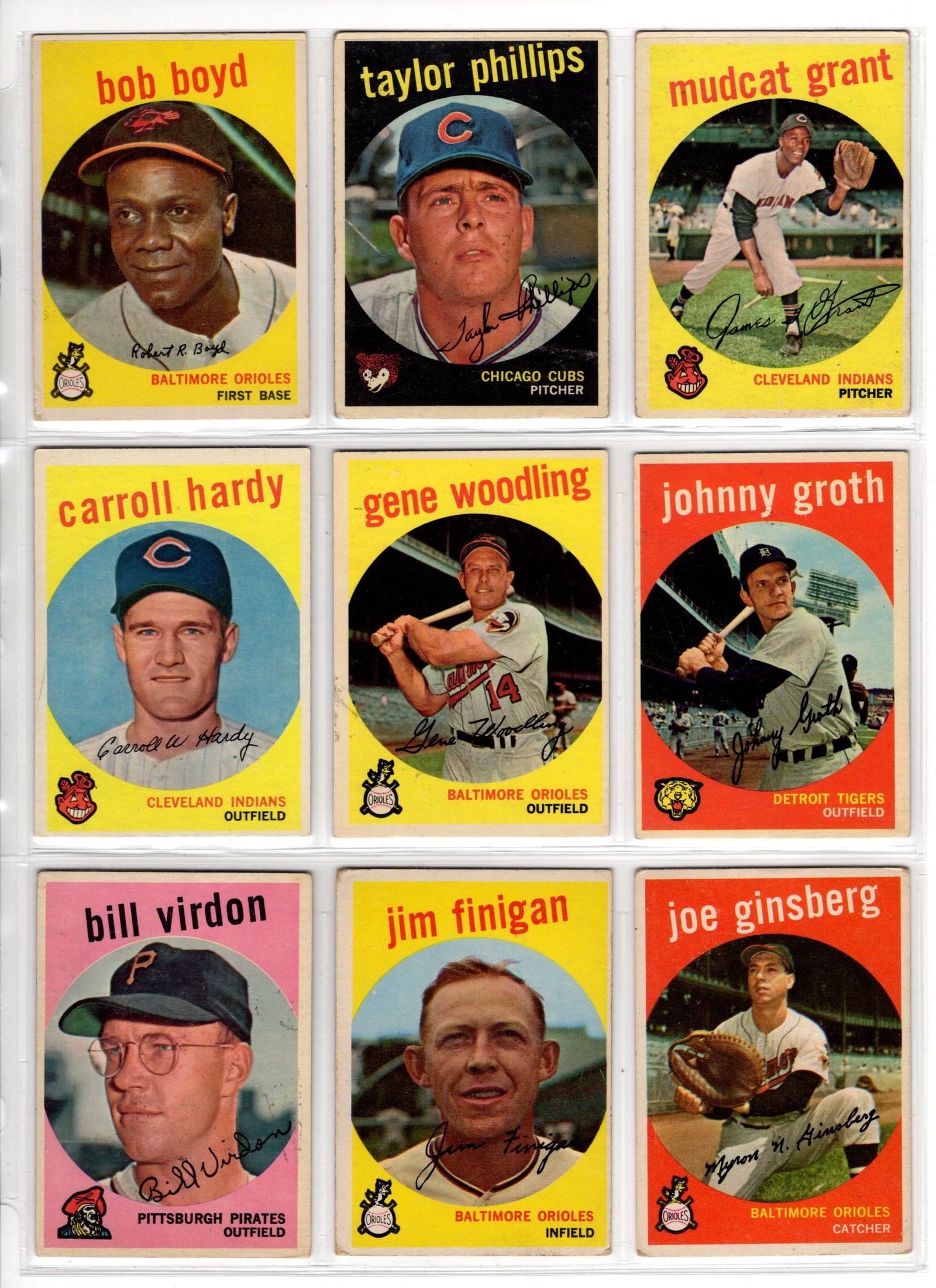 Lot of 9 1959 Topps Vintage Baseball Cards. All Different, See Pictures For Condition (1 of 2)