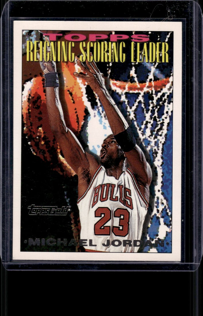 Michael Jordan Reigning Scoring Leader 1994-95 Topps Gold #384 Chicago Bulls: Topps Baseball MLB Trading & Sports Cards, Sports Cards for Sale Near Me, World Series & Hall of Fame Players Memorabilia, Refractors, X-Fractors, Numbered, SP, SSP, Valuable Auction Memorabilia Lots
