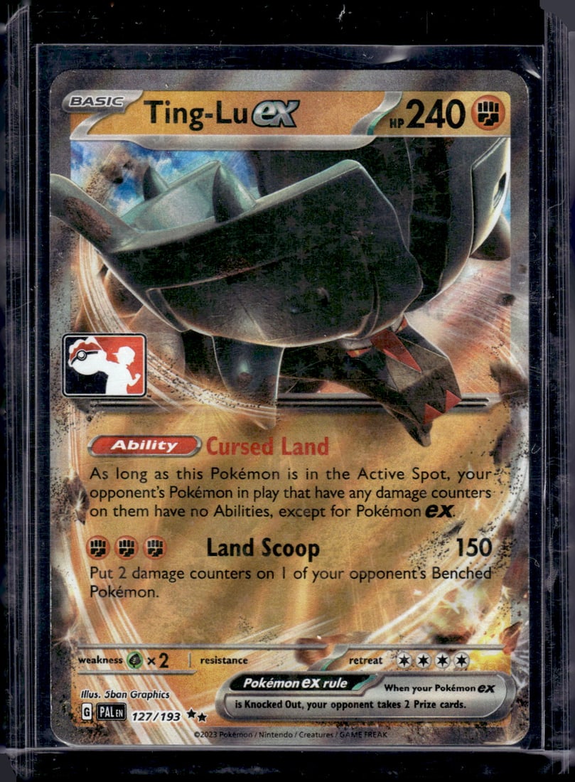 2023 Pokemon Paldea Evolved Ting-Lu Ex Stamped Prize Pack Series: Pokemon Trading Card Game Cards, Charizard, Pikachu, Mewtwo, Reverse Holo, Holo Rare, Secret Rare Cards, Full Art Cards, Eevee, Ultra Rare Card, Illustration Rare, Special Illustration Rare SIR