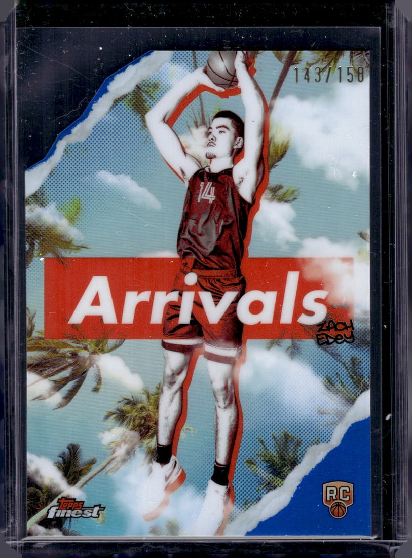 Zach Edey Rookie Card Arrivals Die Cut Blue Refractor /150 2024-25 Topps Finest #A-10 (1 of 2)