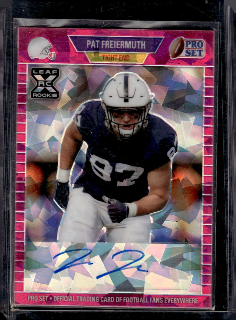 Pat Freiermuth Pink Ice Rookie Auto /25 2021 Leaf Pro Set #PA-PF1 PSU, Steelers (1 of 2)