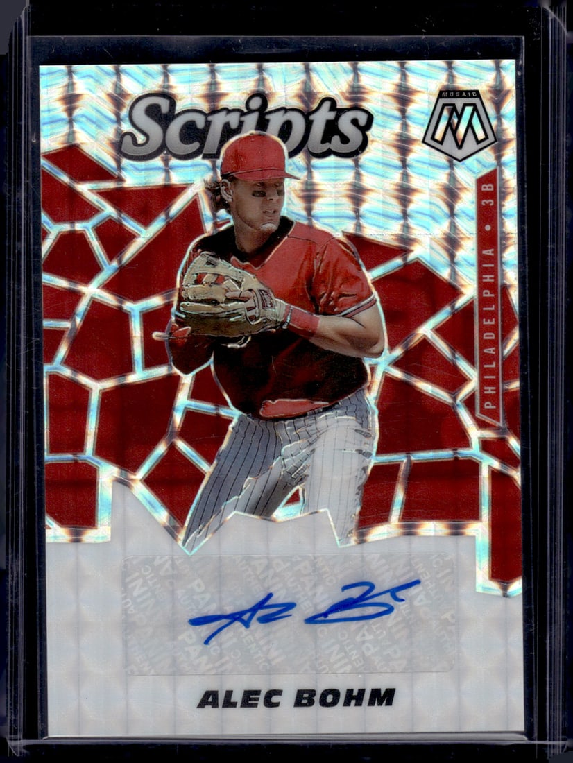 Alec Bohm Silver Mosaic Rookie Auto 2021 Panini Mosaic #SCR-AB Phillies (1 of 2)
