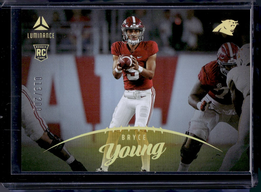 Bryce Young Rookie Card Gold /200 2023 Panini Luminance #200 Carolina Panthers (1 of 2)