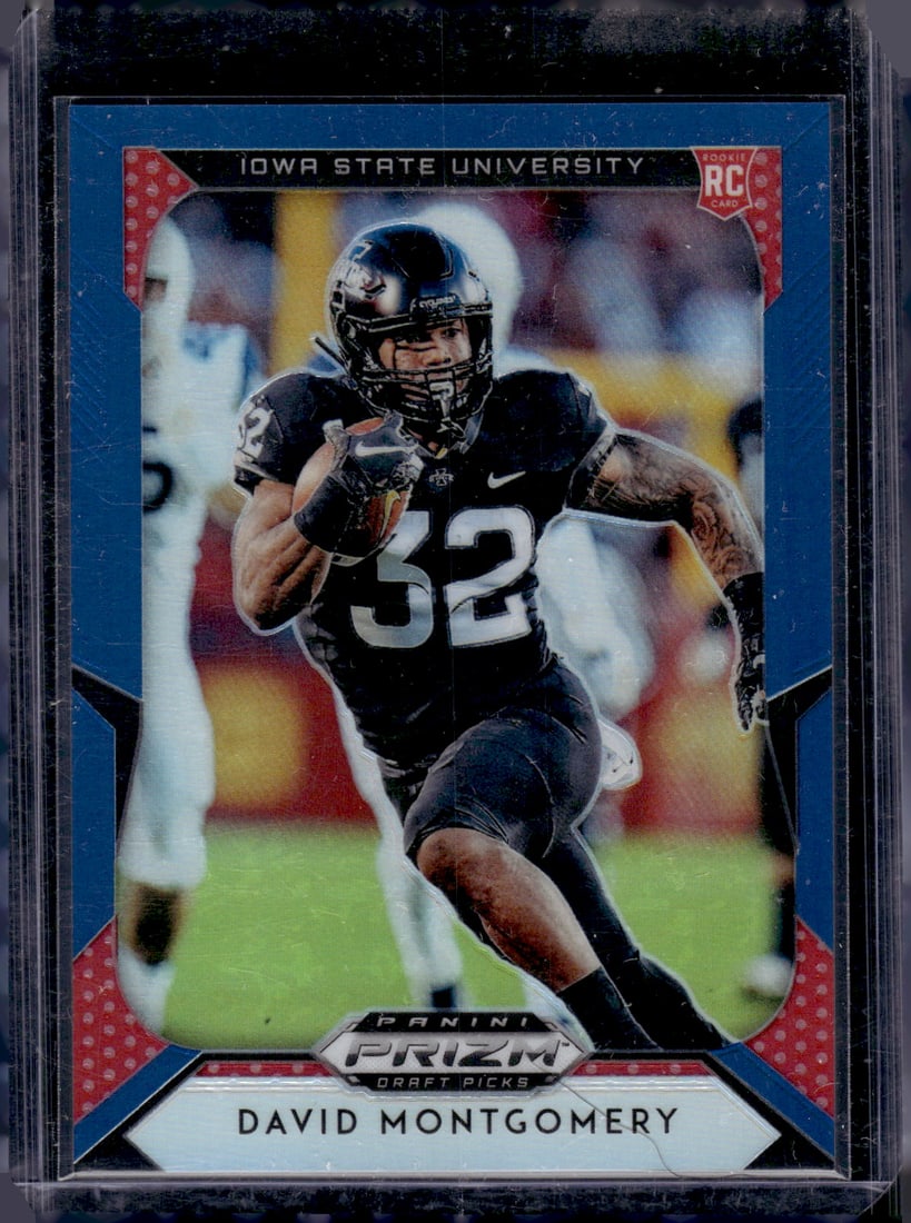 David Montgomery Rookie Card Blue Prizm 2019 Prizm Draft Picks #118 Iowa State (1 of 2)