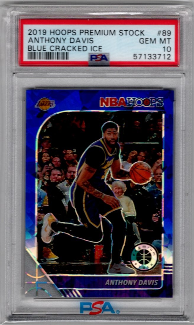 Anthony Davis Blue Cracked Ice 2019-20 Premium Stock #89 PSA 10 Los Angeles Lakers (1 of 2)