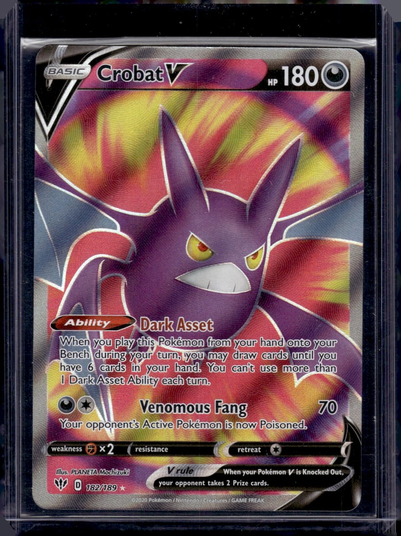2020 Pokemon Darkness Ablaze Crobat V Full Art #182 (1 of 2)