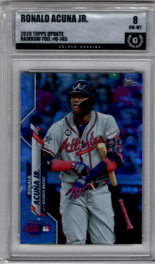 Ronald Acuna Jr. Rainbow Foil 2020 Topps Update #U-145 Golden Grading 8 (1 of 2)