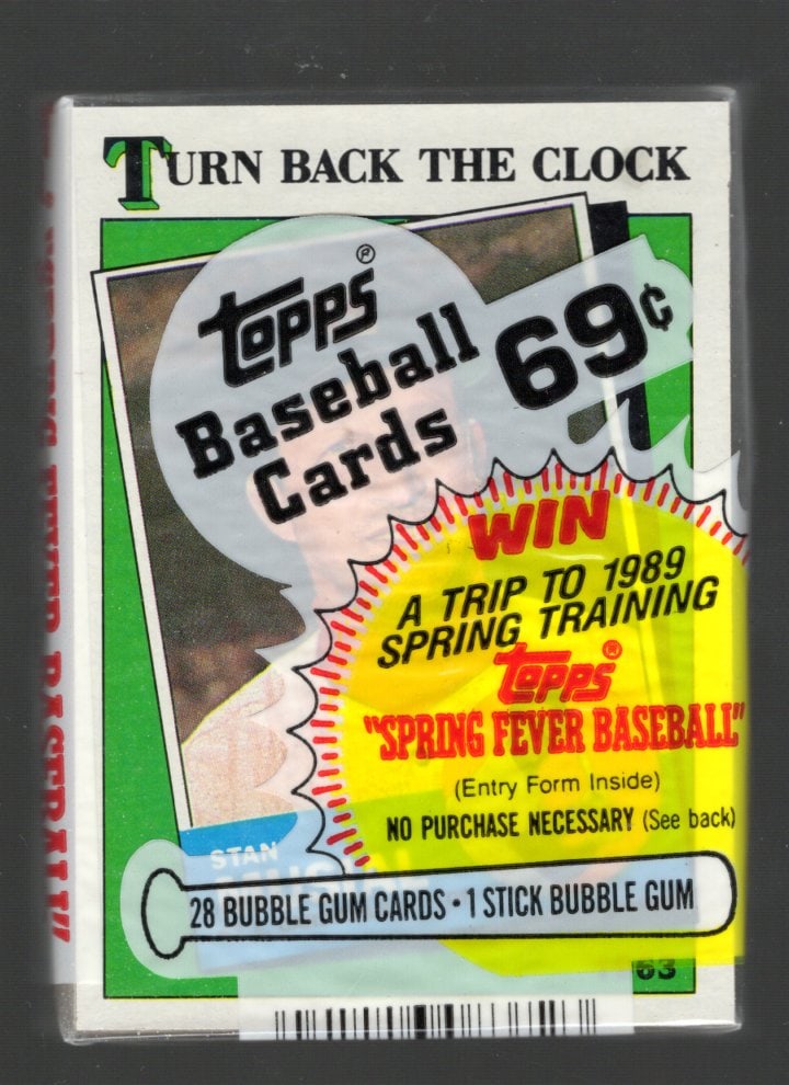 1989 Topps Series 1 Vintage Baseball Cards CELLO FAT PACK Sports Cards: Topps Vintage Baseball MLB Trading & Sports Cards, Randy Johnson, Bo Jackson, Cal Ripken, Nolan Ryan, Craig Biggio, Old Sports Cards For Sale Near Me, World Series & Hall of Fame Players, Valuable Auc