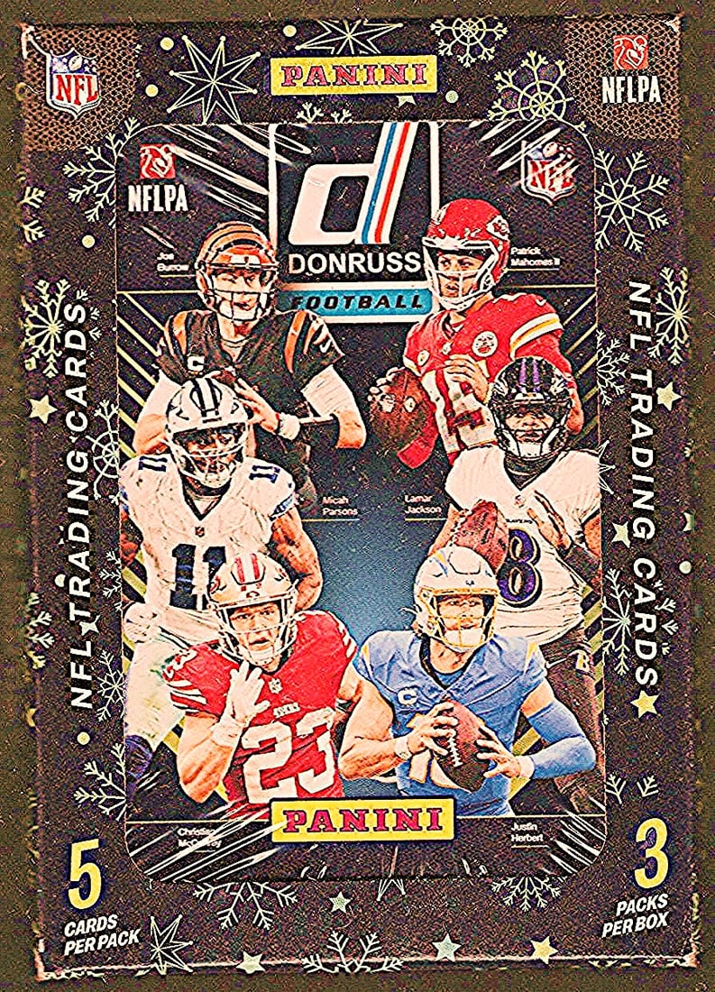 2024 Donruss Football Christmas Tin - Jayden Daniels, Bo Nix, Drake Maye, Caleb Williams Rookie: Donruss Football NFL Trading & Sports Cards, Rookie Cards in this set are Jayden Daniels, JJ McCarthy, Bo Nix, Marvin Harrison, Jr, Caleb Williams, Drake Maye, Rated Rookie, Downtown SSP, Sports Cards