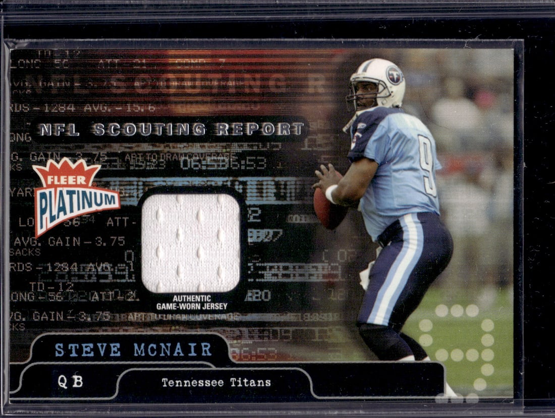 Steve McNair Game Worn Patch /250 2004 Fleer Platinum #SR-SM Tennessee Titans (1 of 2)