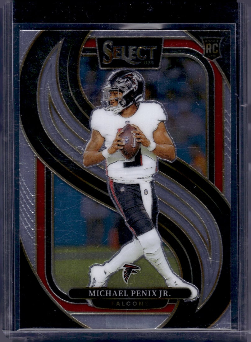 Michael Penix Jr. Rookie Card 2024 Panini Select #110 Atlanta Falcons: Panini Select, Prizm, Mosaic, Contenders, Zenith, Phoenix, Illusions, Absolute, Rookie NFL Sports Trading Cards, SP, SSP, Cards, Football Cards for Sale Near Me, Superbowl & Hall of Fame Player Cards,