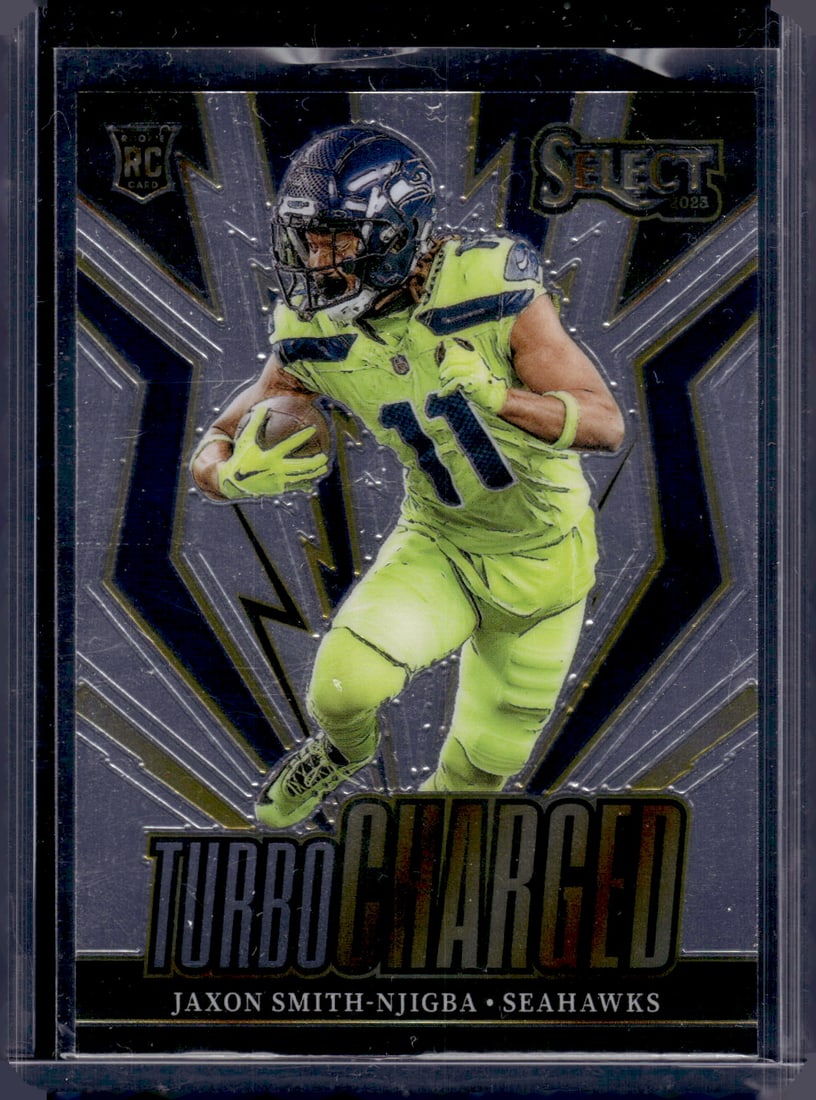 Jaxon Smith-Njigba Rookie Card Turbocharged 2023 Panini Select #TUR-JAN Seahawks: Panini Select, Prizm, Mosaic, Contenders, Zenith, Phoenix, Illusions, Absolute, Rookie NFL Sports Trading Cards, SP, SSP, Cards, Football Cards for Sale Near Me, Superbowl & Hall of Fame Player Cards,