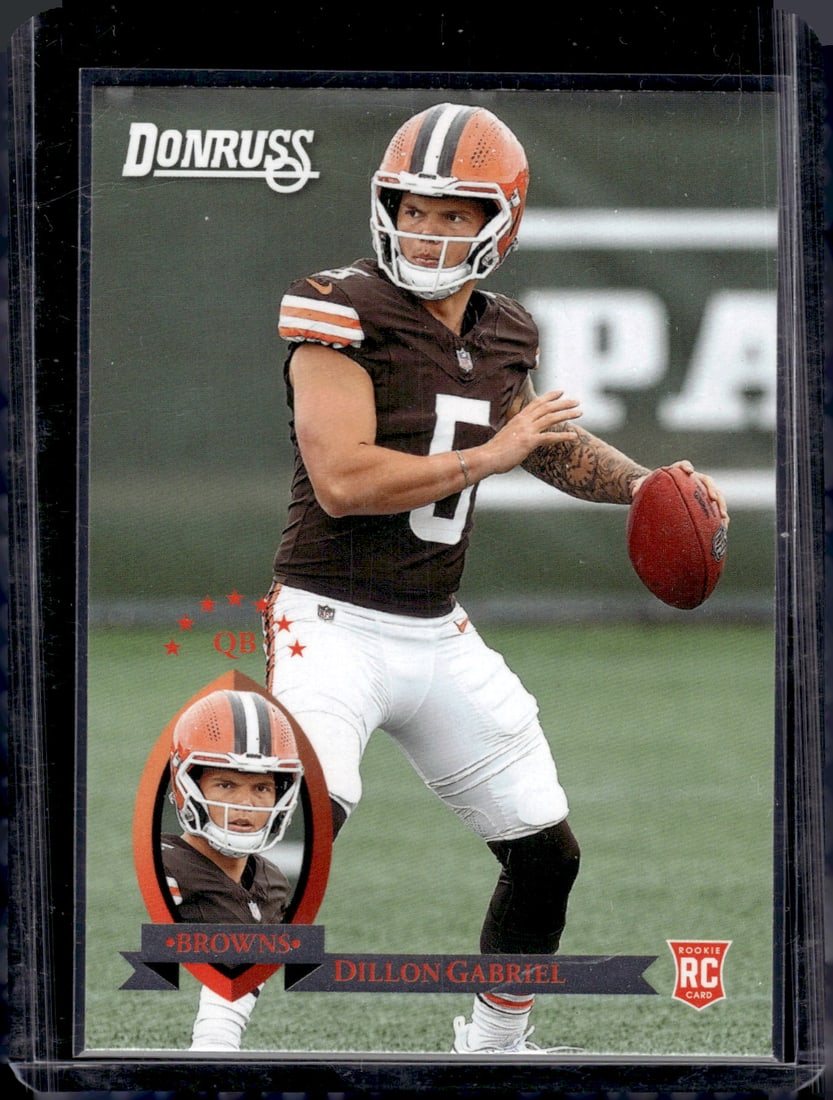 Dillon Gabriel Rookie Card Retro 2025 Panini Donruss #19 Cleveland Browns: Panini Select, Prizm, Mosaic, Contenders, Zenith, Phoenix, Illusions, Absolute, Rookie NFL Sports Trading Cards, SP, SSP, Cards, Football Cards for Sale Near Me, Superbowl & Hall of Fame Player Cards,
