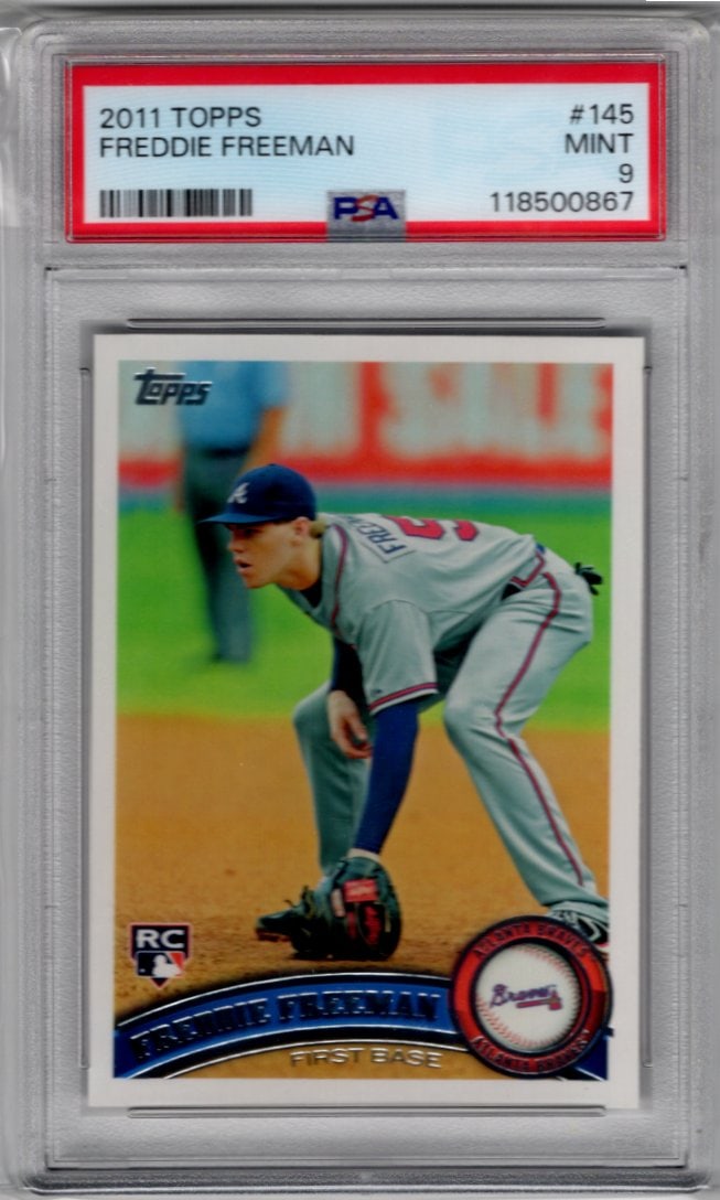 Freddie Freeman Rookie Card 2011 Topps #145 PSA 9 Braves, Dodgers (1 of 2)