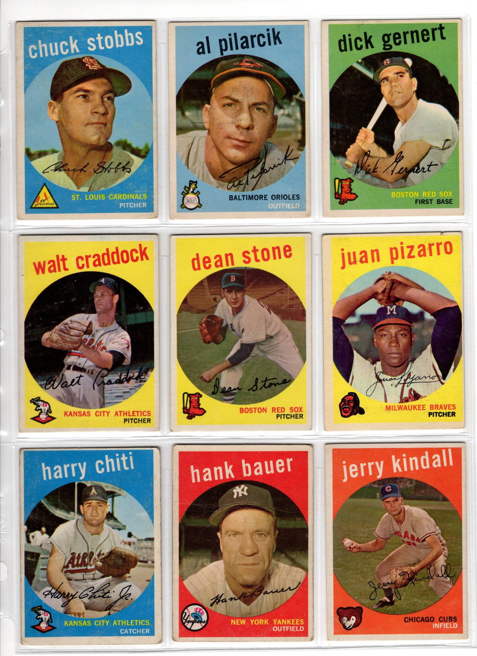 Lot of 9 1959 Topps Vintage Baseball Cards. All Different, See Pictures for Condition (1 of 2)