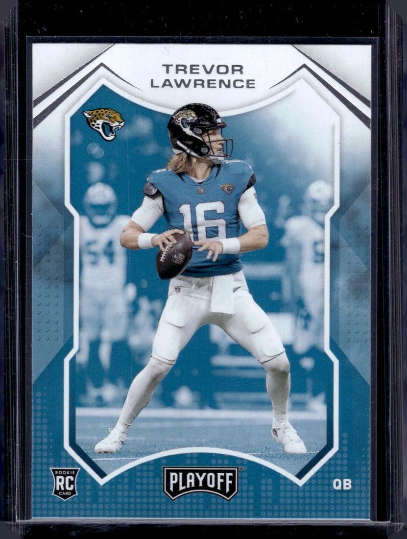 Trevor Lawrence Rookie Card 2021 Panini Playoff #201 Jacksonville Jaguars: Panini Select, Prizm, Mosaic, Contenders, Zenith, Phoenix, Illusions, Absolute, Rookie NFL Sports Trading Cards, SP, SSP, Cards, Football Cards for Sale Near Me, Superbowl & Hall of Fame Player Cards,