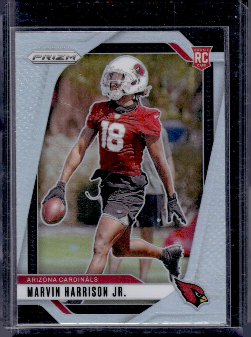 Marvin Harrison Jr. Rookie Card Silver Prizm 2024 Panini Prizm #375 Arizona Cardinals: Panini Select, Prizm, Mosaic, Contenders, Zenith, Phoenix, Illusions, Absolute, Rookie NFL Sports Trading Cards, SP, SSP, Cards, Football Cards for Sale Near Me, Superbowl & Hall of Fame Player Cards,