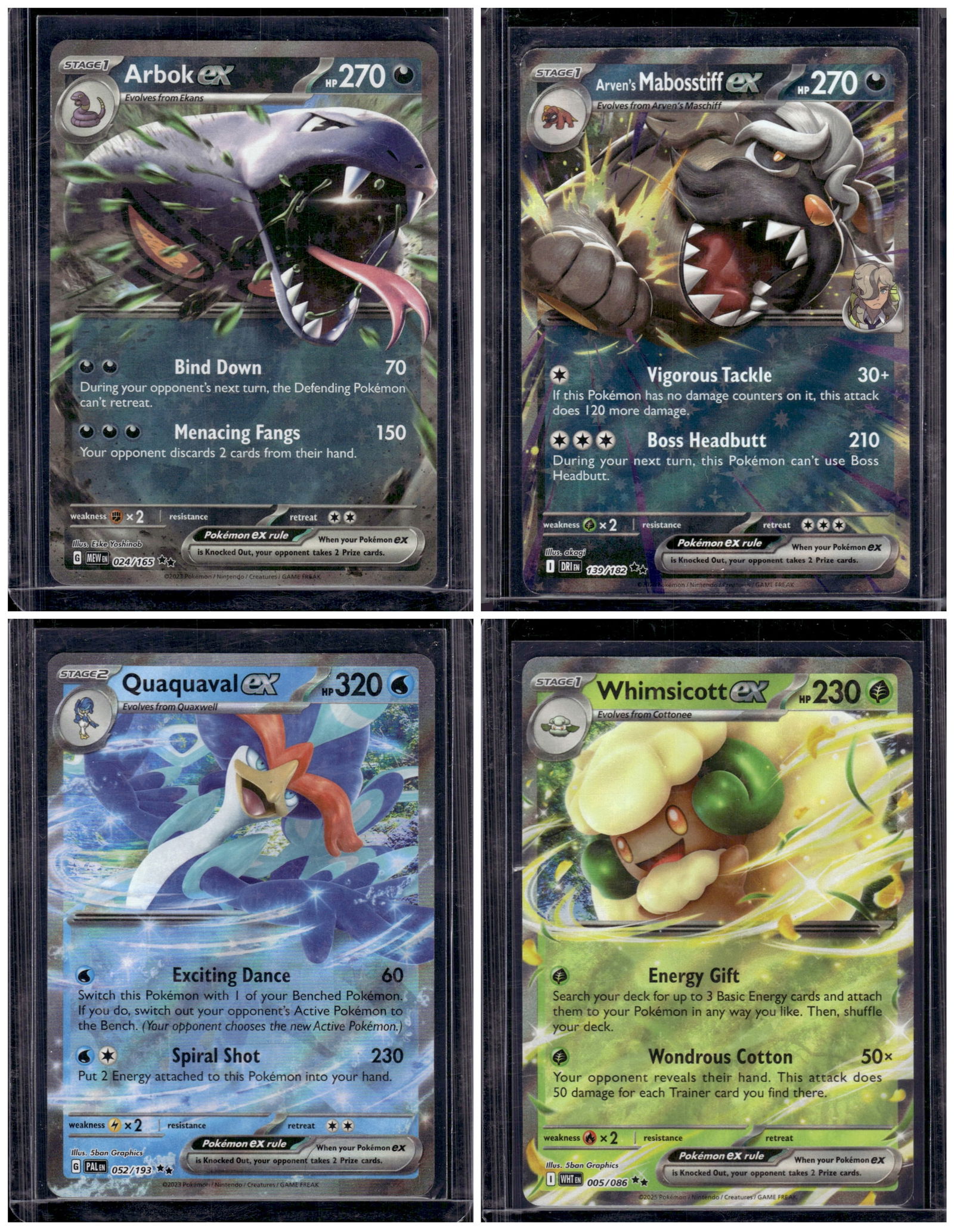 Lot of 4 Pokemon Double Rare EXs All From Different Scarlet Violet Sets (1 of 2)