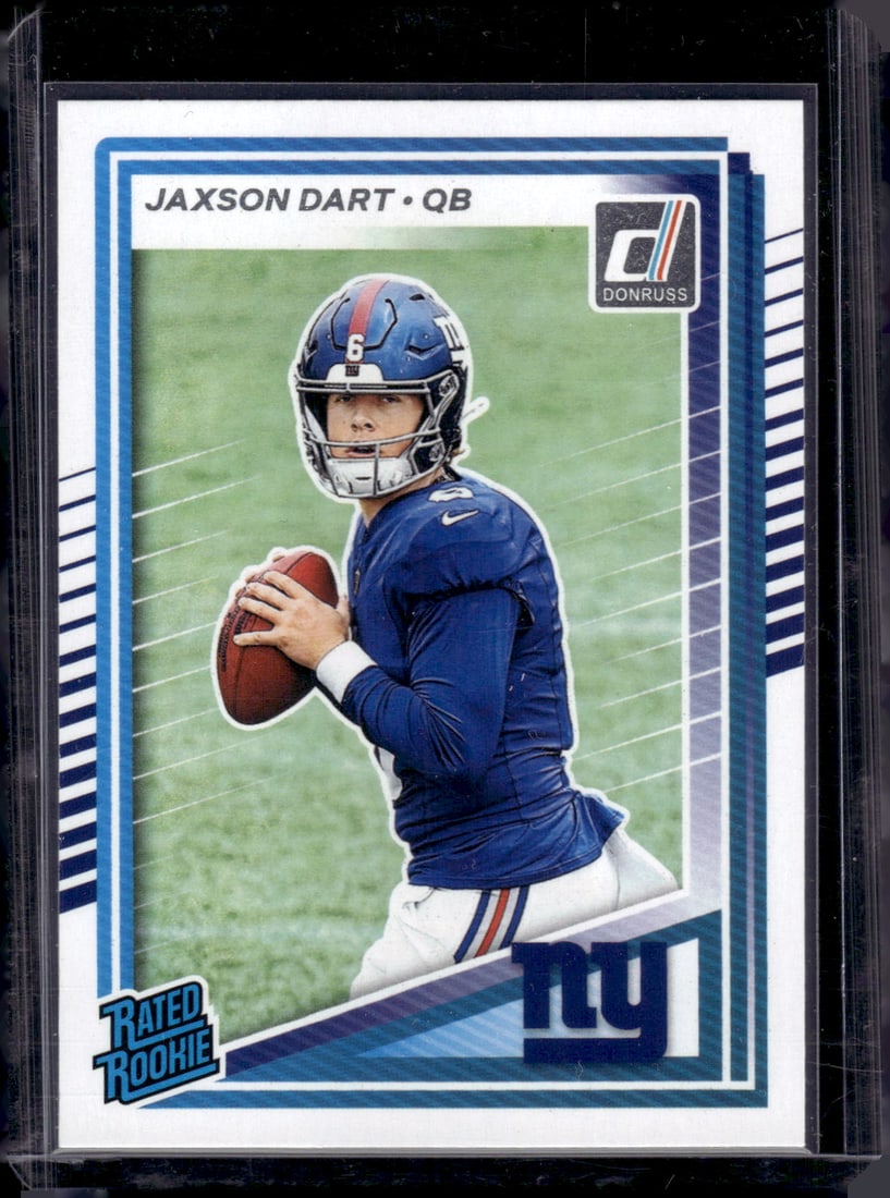 Jaxson Dart Rookie Card 2025 Panini Donruss #400 New York Giants: Panini Select, Prizm, Mosaic, Contenders, Zenith, Phoenix, Illusions, Absolute, Rookie NFL Sports Trading Cards, SP, SSP, Cards, Football Cards for Sale Near Me, Superbowl & Hall of Fame Player Cards,