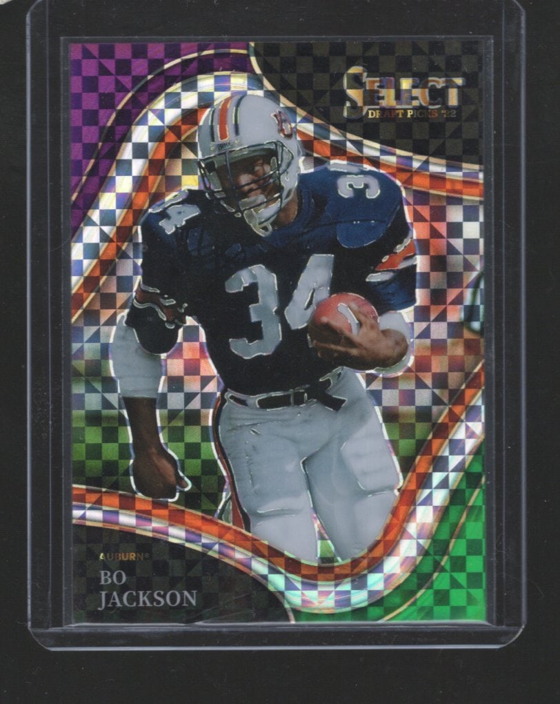 Bo Jackson Green & Purple Squares Prizm /75 2022 Select Draft Picks #166 Auburn Tigers (1 of 2)