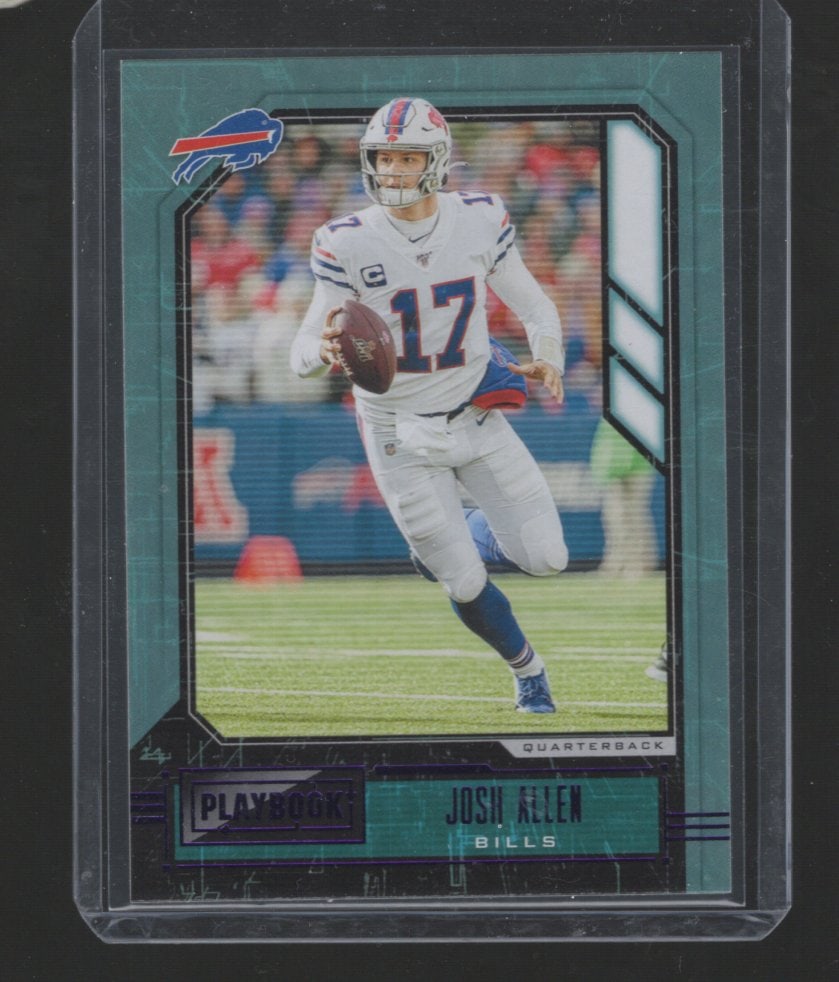 Josh Allen Purple Parallel 2020 Panini Playbook #46 Buffalo Bills: Panini Select, Prizm, Mosaic, Contenders, Zenith, Phoenix, Illusions, Absolute, Rookie NFL Sports Trading Cards, SP, SSP, Cards, Football Cards for Sale Near Me, Superbowl & Hall of Fame Player Cards,