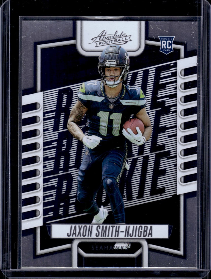 Jaxon Smith-Njigba Rookie Card 2023 Panini Absolute #109 Seattle Seahawks: Panini Select, Prizm, Mosaic, Contenders, Zenith, Phoenix, Illusions, Absolute, Rookie NFL Sports Trading Cards, SP, SSP, Cards, Football Cards for Sale Near Me, Superbowl & Hall of Fame Player Cards,
