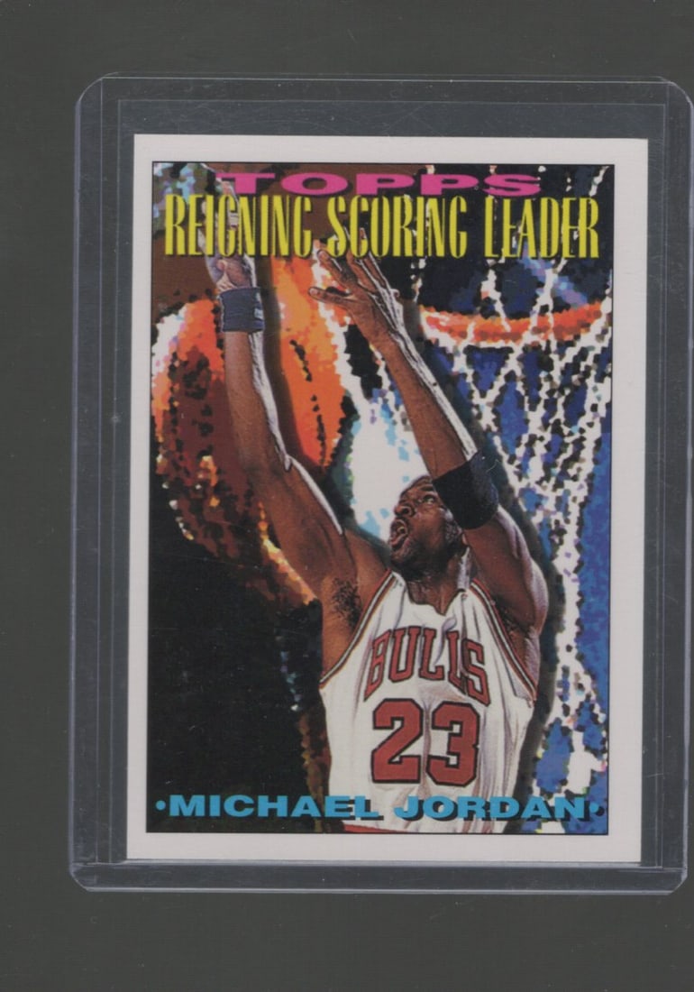 Michael Jordan Reigning Scoring Leader 1994-95 Topps #384 Chicago Bulls: Topps Basketball NBA Trading & Sports Cards, Sports Cards for Sale Near Me, Chrome, Refractor, SP, SSP, Valuable Auction Memorabilia Lots Sold On Line, NBA Championship & Hall of Fame Player Cards