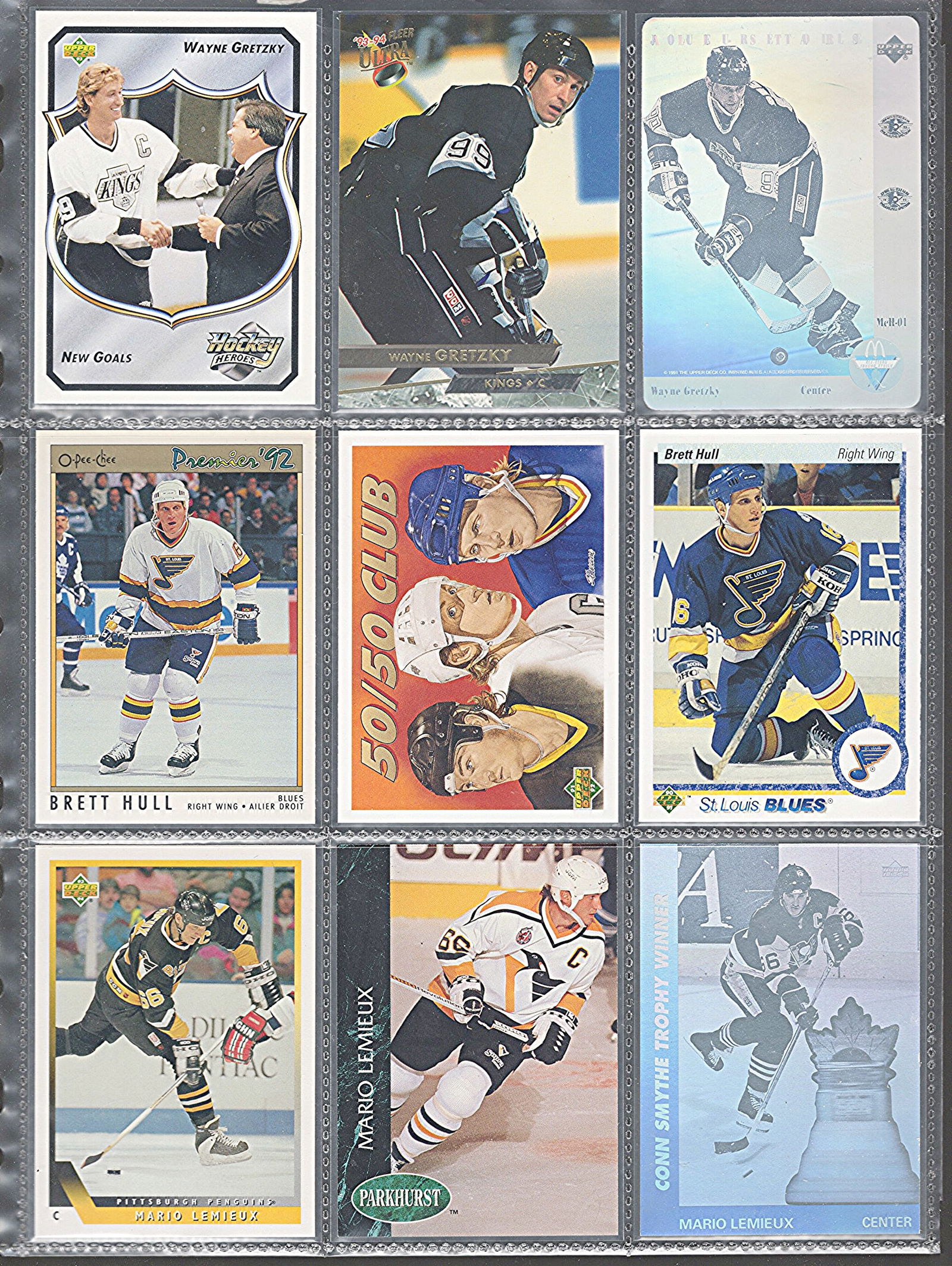 Lot of 9 Early 1990s Gretzky, Lemieux, Hull Cards. Holograms, Inserts, Base See Pics: Upper Deck Vintage NHL Hockey Trading & Sports Cards, Old Sports Cards for Sale Near Me, Stanley Cup & Hall of Fame Players, Valuable Auction Memorabilia Lots for Sale On Line