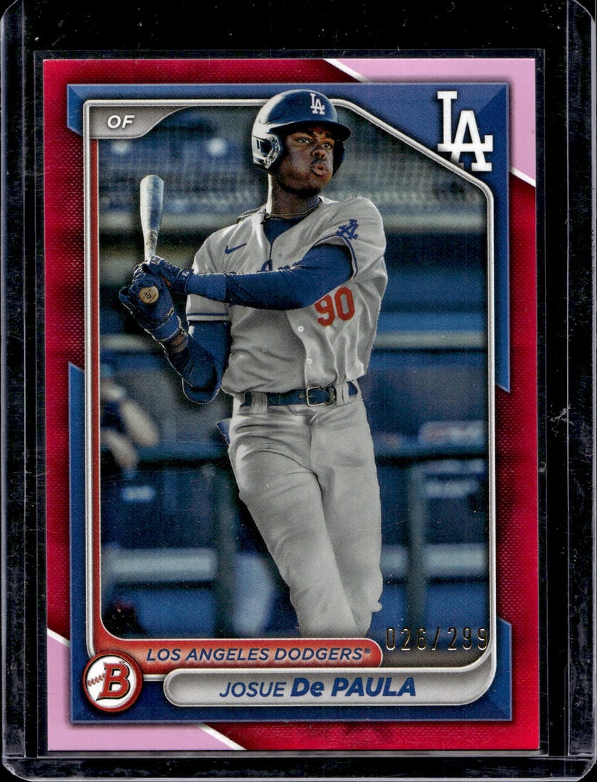 Josue De Paula Prospects Fuschia /299 2024 Bowman #BP-12 Dodgers: Bowman Baseball MLB Trading & Sports Cards, Sports Cards for Sale Near Me, World Series & Hall of Fame Players, SP, SSP, Chrome, 1st Bowman, Auction Memorabilia Lots Sold On Line