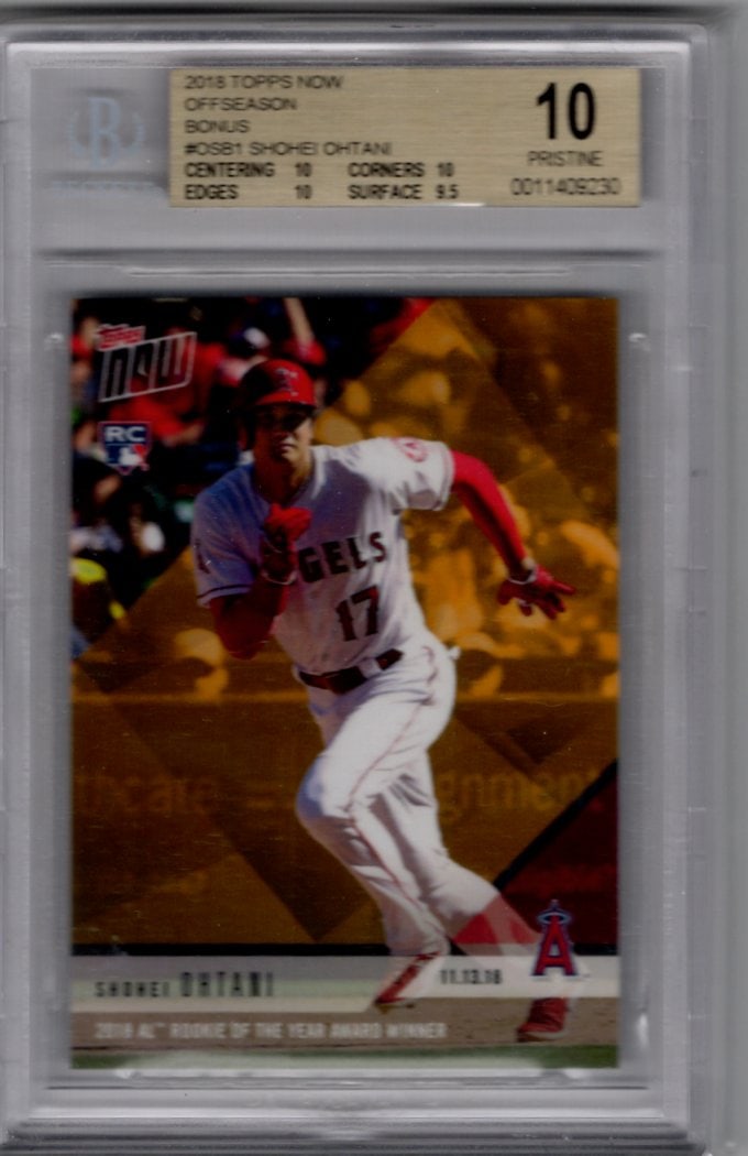 Shohei Ohtani Rookie Card 2018 Topps Now Offseason Bonus #OSB-1 BGS 10 Pristine (1 of 2)