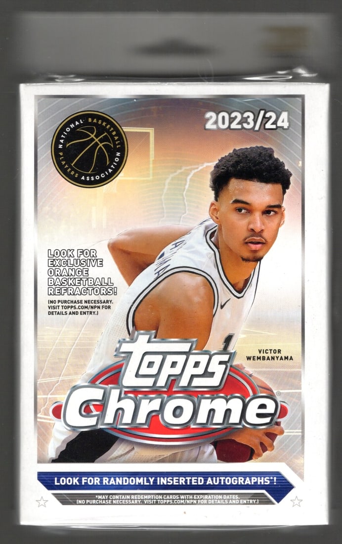 2023-24 Topps Chrome Basketball Cards HANGER BOX Victor Wembanyama Rookie Card: Topps Chrome Basketball NBA Trading & Sports Cards, Rookie Cards in this set are Victor Wembanyama Rookie, Brandon Miller, Amen Thompson, Scoot Henderson, Ausar Thompson, Autographs, Signatures, Green