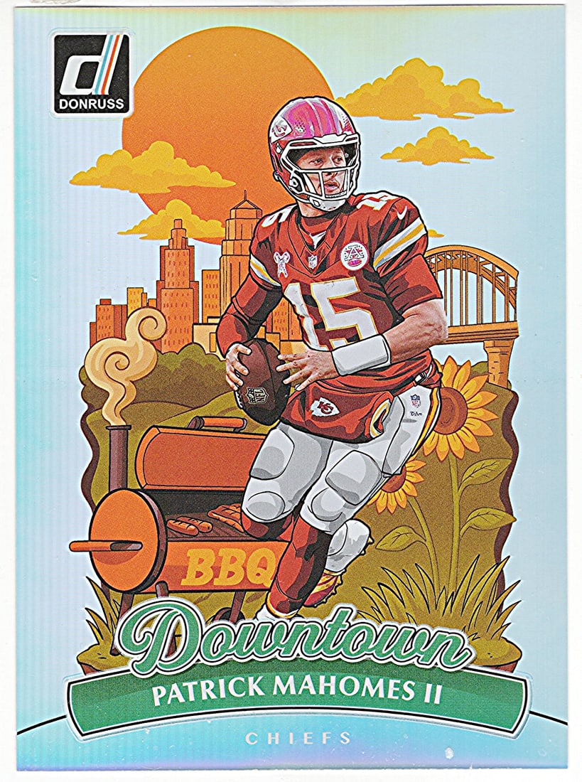 Patrick Mahomes Oversized Downtown 2025 Donruss #8 Kansas City Chiefs: Donruss Optic Football NLF Trading & Sports Cards, Sports Cards for Sale Near Me, Valuable Memorabilia Auction Lots Sold On Line, SP, SSP