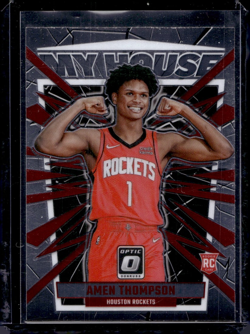 Amen Thompson Rookie Card My House 2023-24 Donruss Optic #19 Rockets: Donruss Optic Basketeball NBA Sports & Trading Cards, SP, SSP, NBA Championship & Hall of Fame Player Cards, Valuable Auction Memorabilia Lots Sold On Line, Sports Cards for Sale Near Me