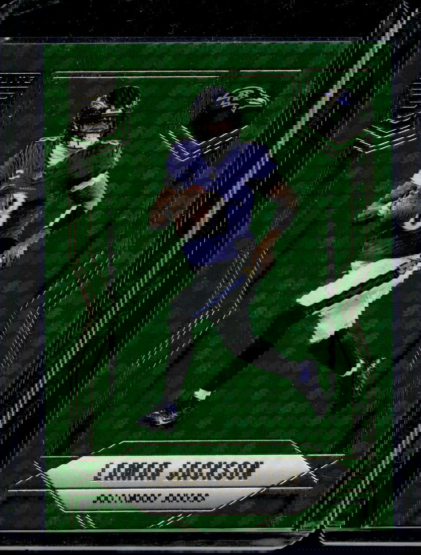 Lamar Jackson Green Disco 2025 Donruss Elite #10 Baltimore Ravens (1 of 2)
