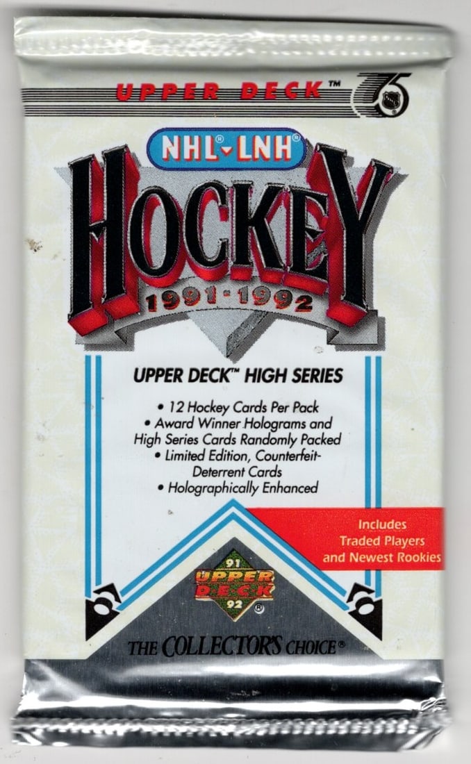 1991-92 Upper Deck HIGH SERIES Hockey Card Retail Box Pack: Upper Deck MVP Hockey NHL Trading & Sports Cards, Rookie SP Cards, Stanley Cup & Hall of Fame Players, Connor McDavid, Alex Ovechkin, Sports Cards for Sale Near Me, Auction Memorabilia Lots For Sale N