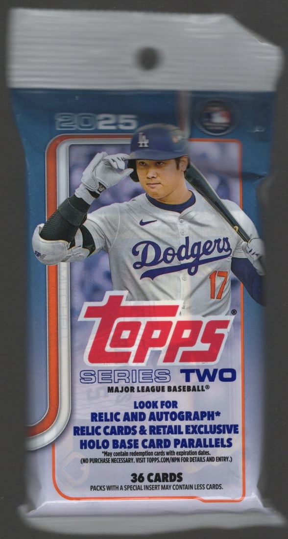 2025 Topps Series 2 Baseball Cards HANGER VALUE FAT PACK Sports Cards: Topps Series 2 Baseball MLB Trading & Sports Cards, Sports Cards for Sale Near Me, Valuable Auction Memorabilia Lots for Sale on Line, Rookie Cards in this Set are James Wood, Dylan Crews, Refractors,