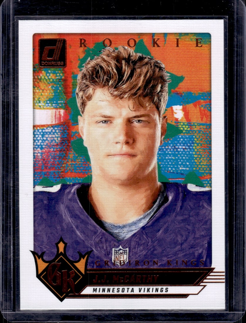 JJ McCarthy Gridiron Kings Rookie Card 2024 Donruss #5 Minnesota Vikings (1 of 2)
